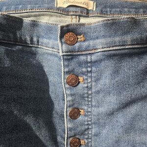 Madewell Light Blue Button-Front Cropped Jeans